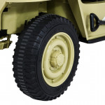 Elektrické autíčko - Retro vojenské vozidlo 4x4  - piesková - 158cm x 80cm x 82cm